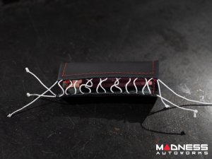 FIAT 500 eBrake Handle Cover - Black Italy - Leather - Black/ Red Tuxedo 